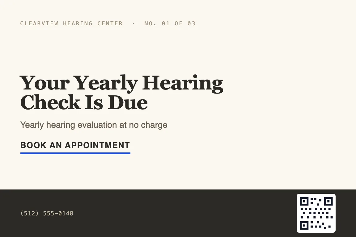 audiology postcard design variation