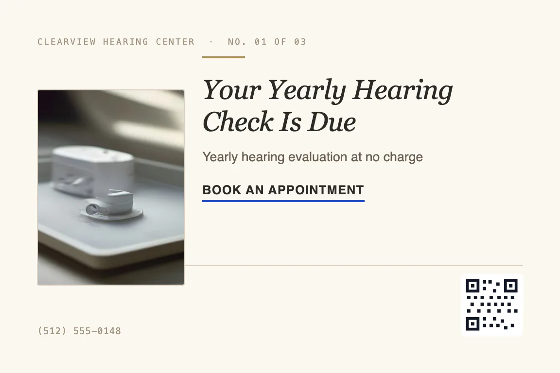 audiology postcard design variation