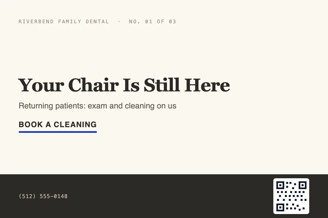 dental postcard design variation