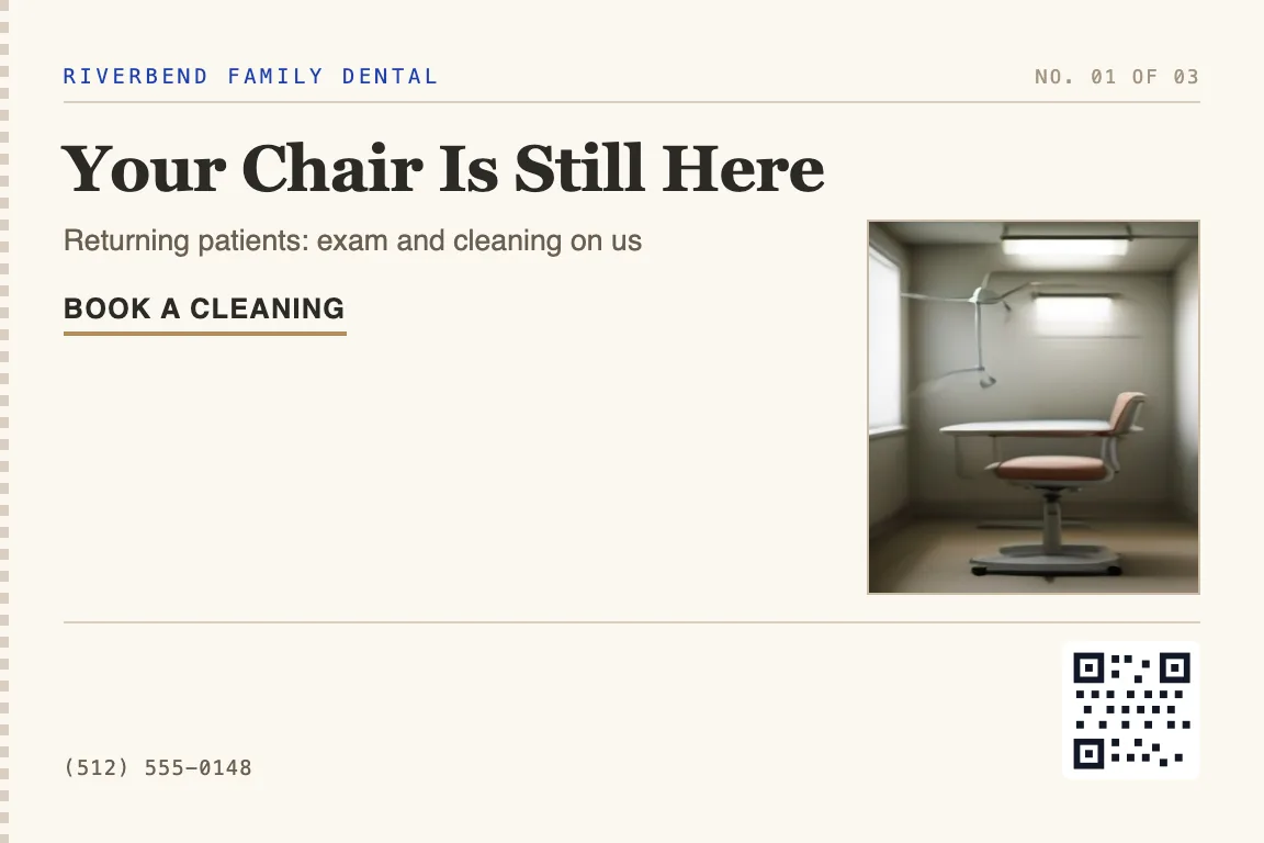 dental postcard design variation
