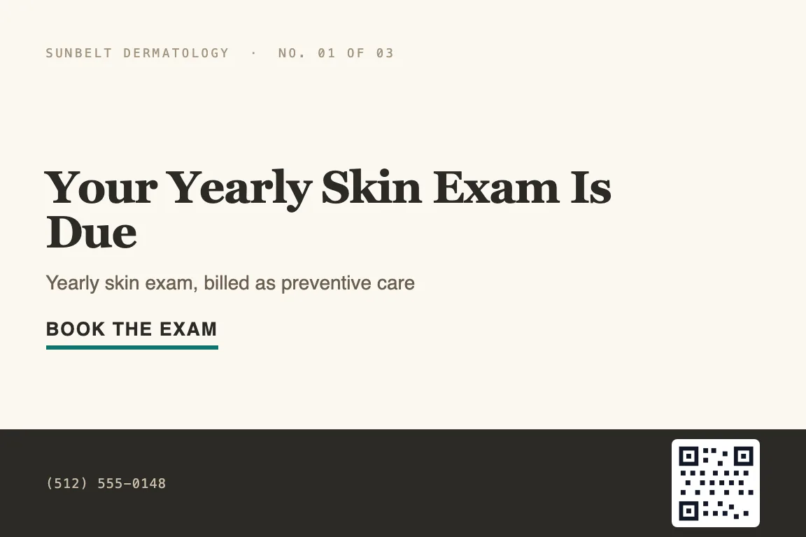 dermatology postcard design variation