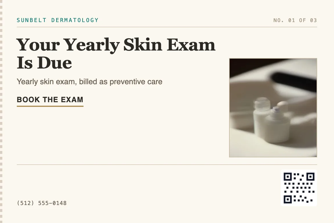 dermatology postcard design variation