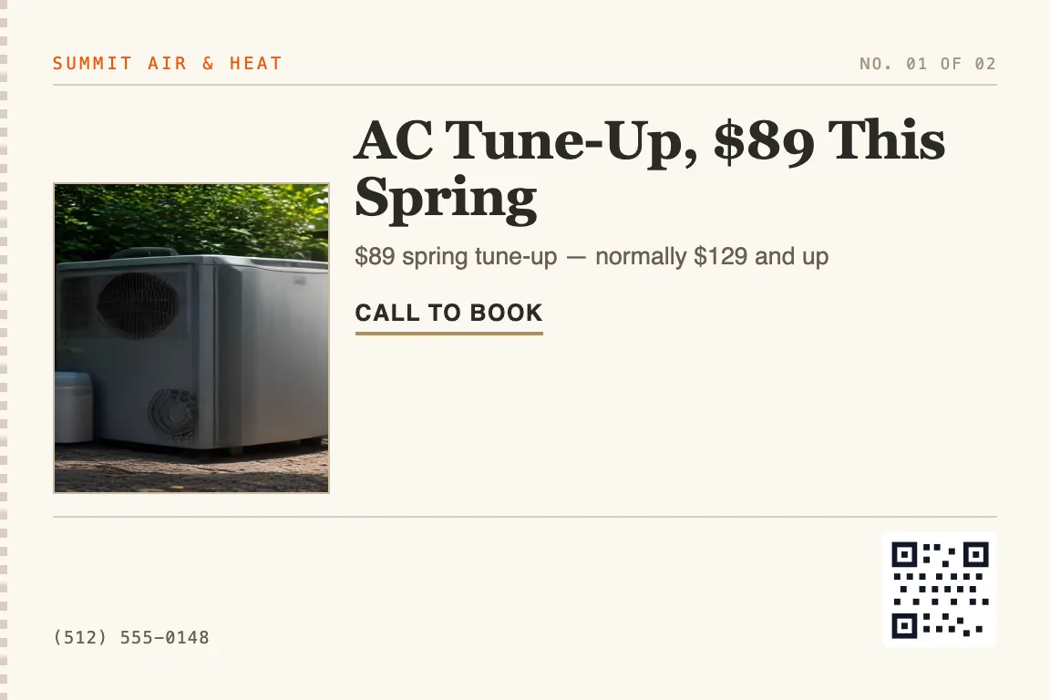 HVAC postcard design variation