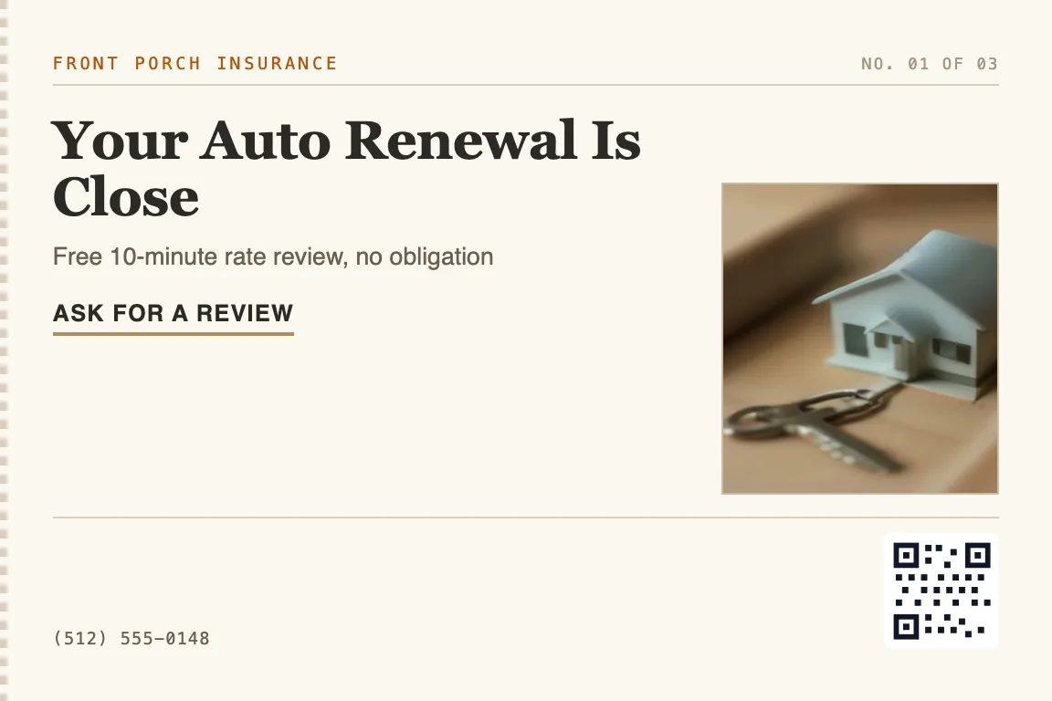 insurance postcard design variation