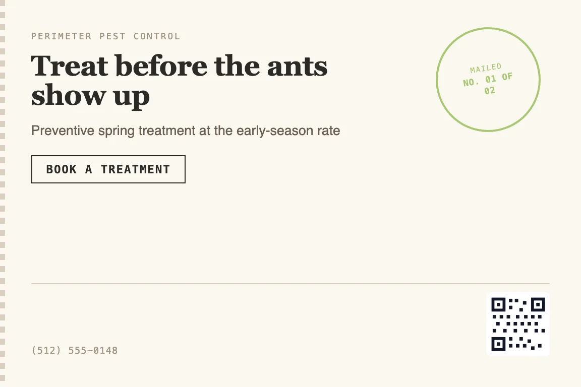 pest control postcard design variation