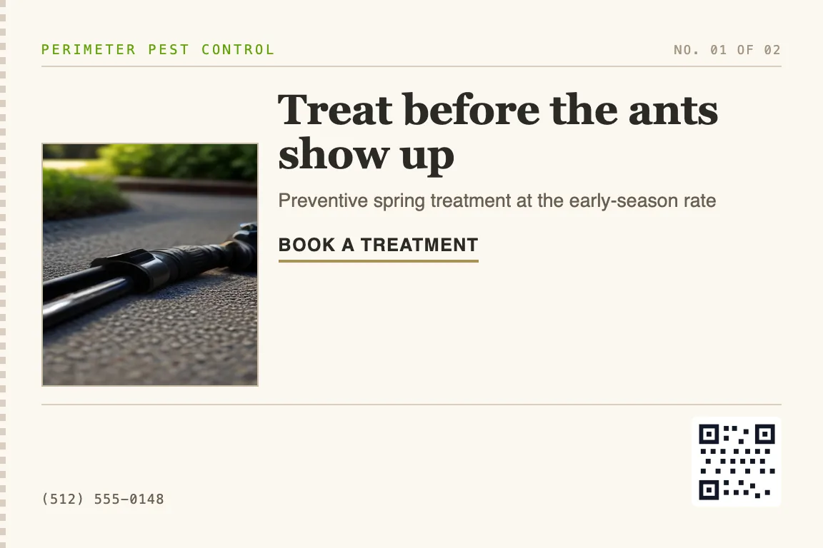 pest control postcard design variation