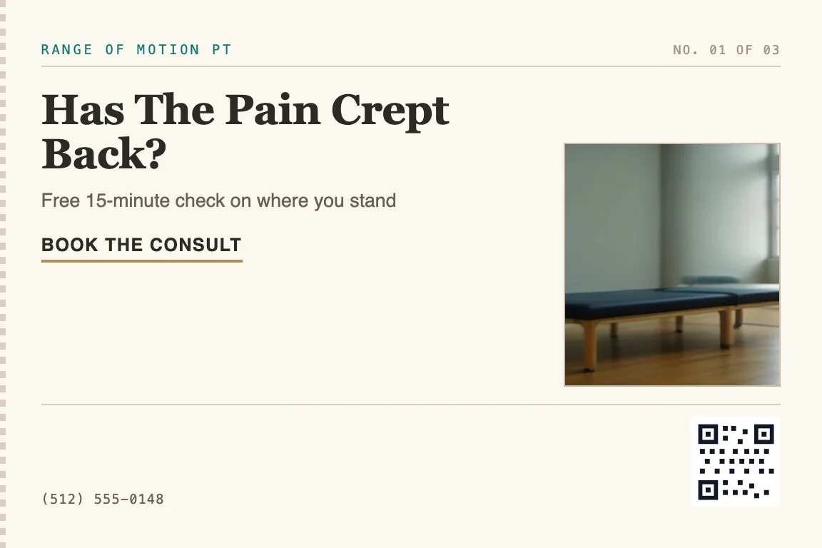 physical therapy postcard design variation