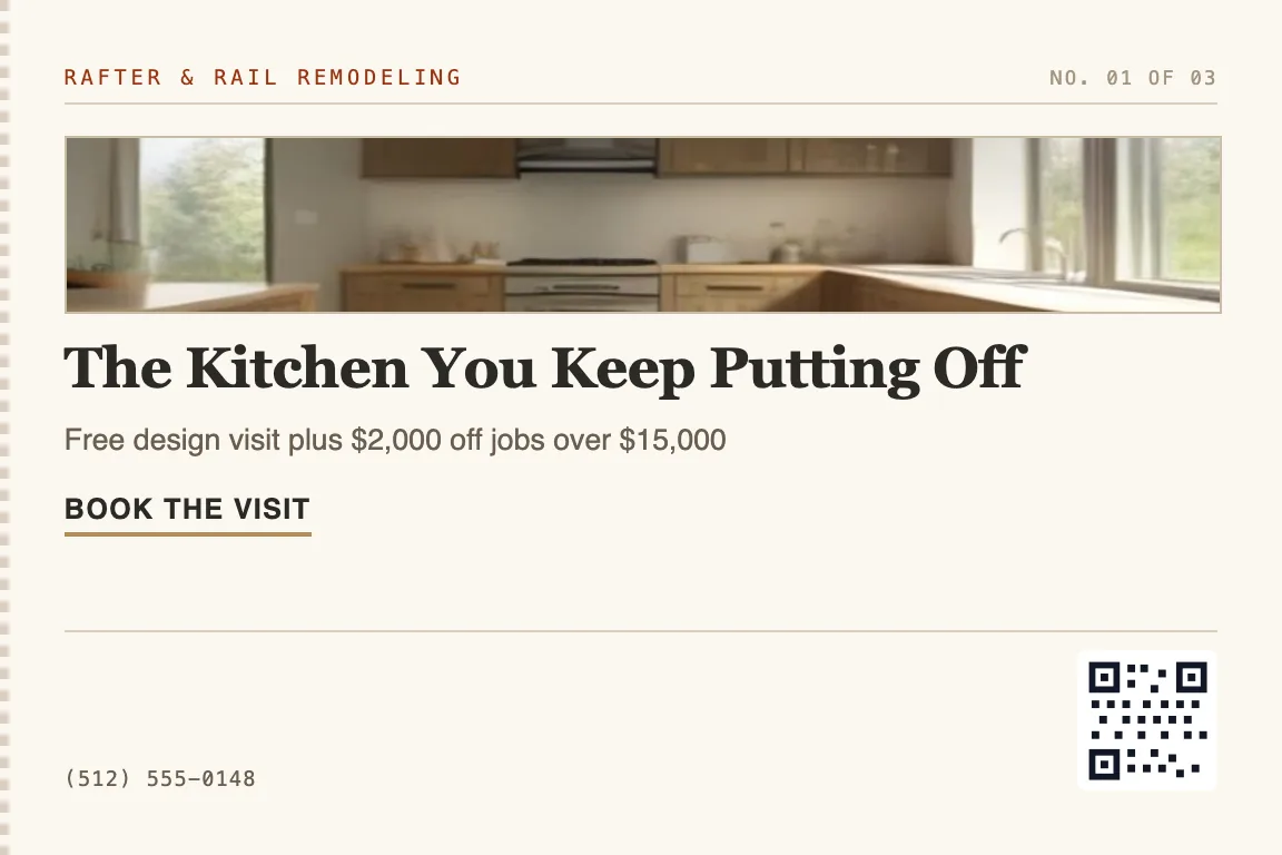 remodeling postcard for homeowners ready for their next project