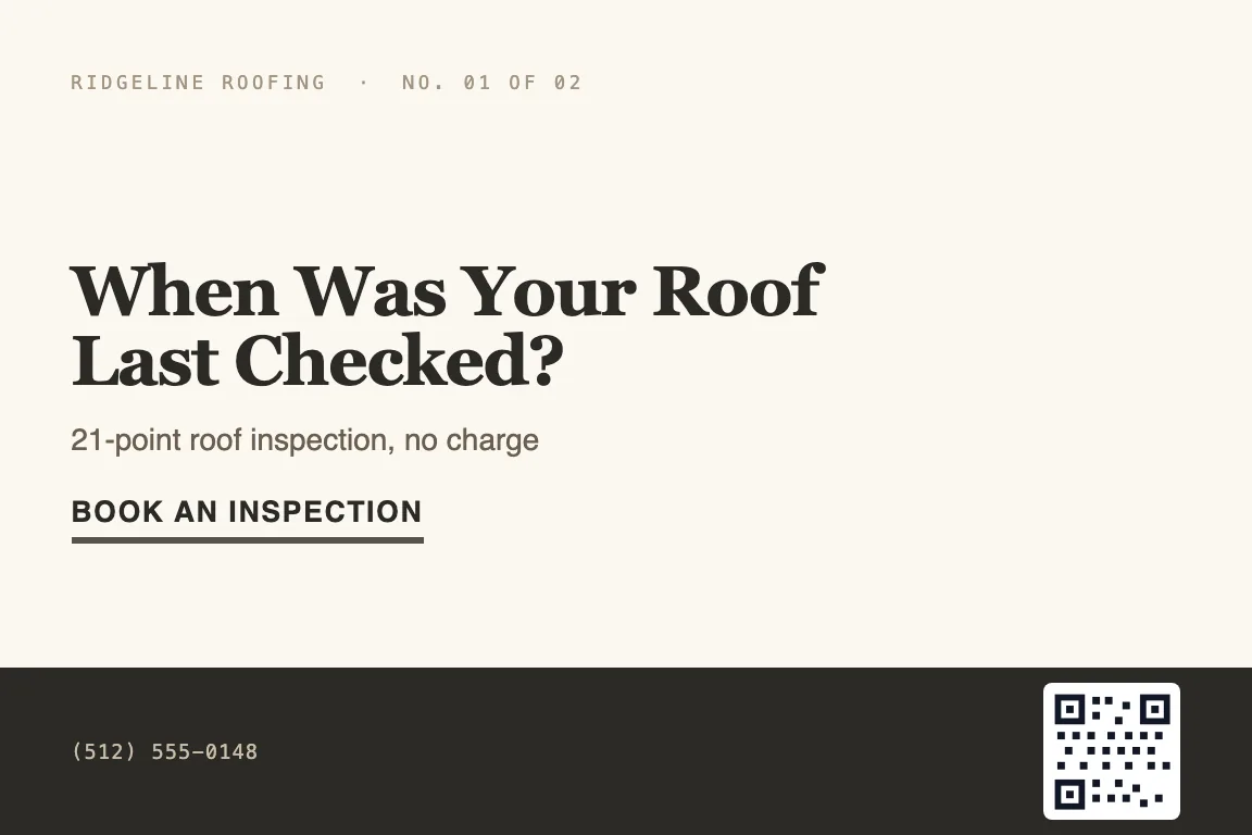 roofing postcard design variation